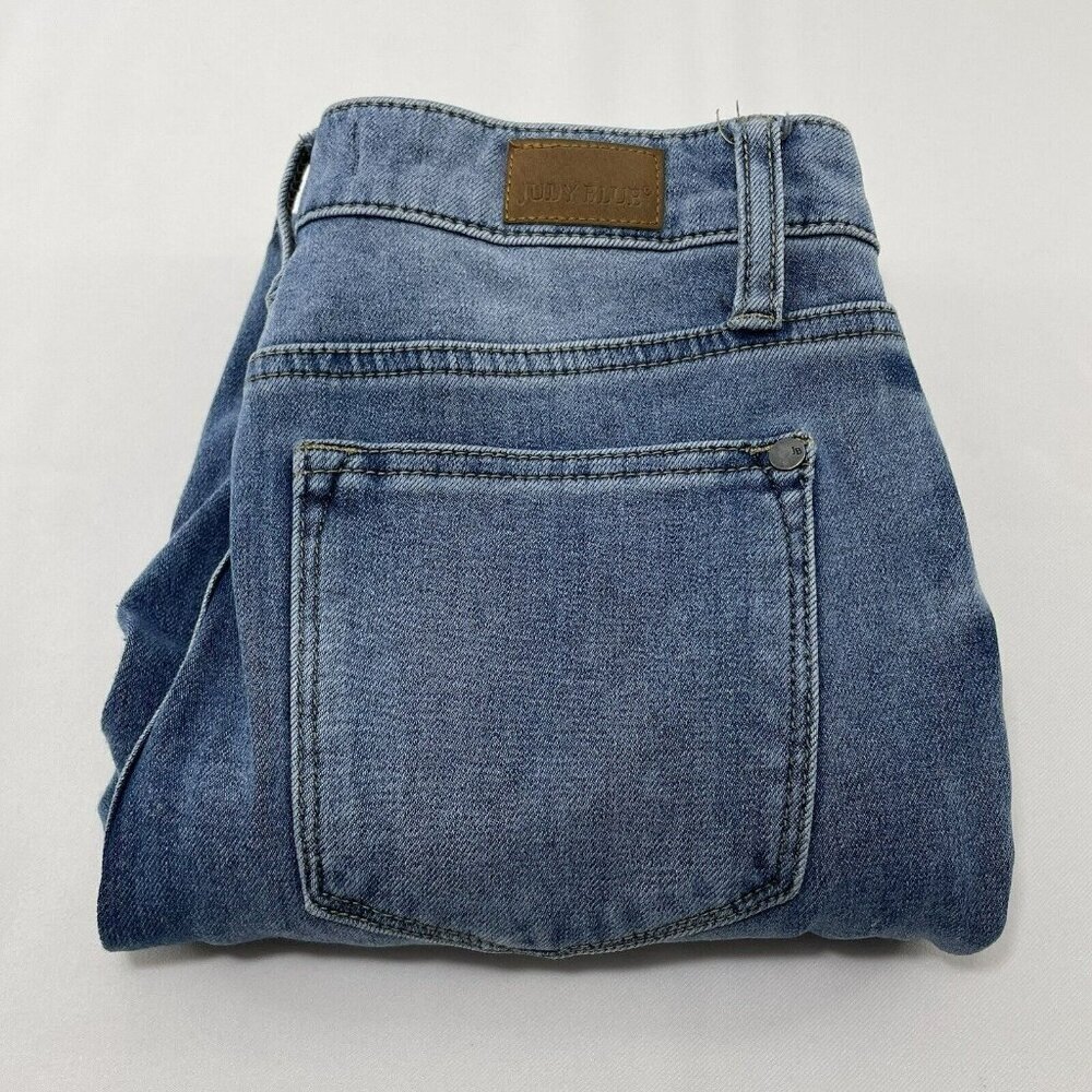 Judy Blue Skinny Slim Jeans Women Sz 3/26 High Rise Blue Moto Biker Modern Rock